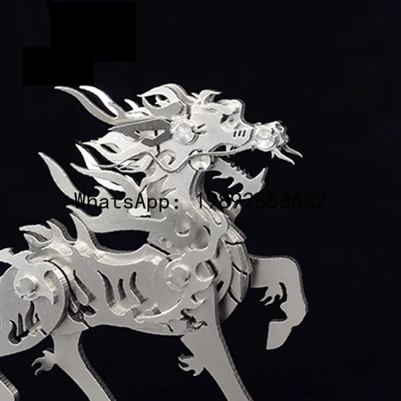 ZZ steel Warcraft fire unicorn three-dimensional toy model mechanical assembly manual stainless steel assembly puzzle