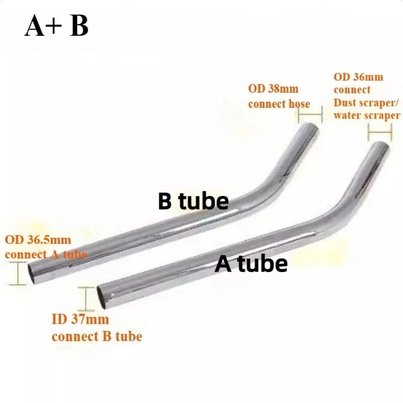 Industrial vacuum cleaner head brush bent steel pipe for Jieba BF501 Dust scraper 70L suction machine tube accessories