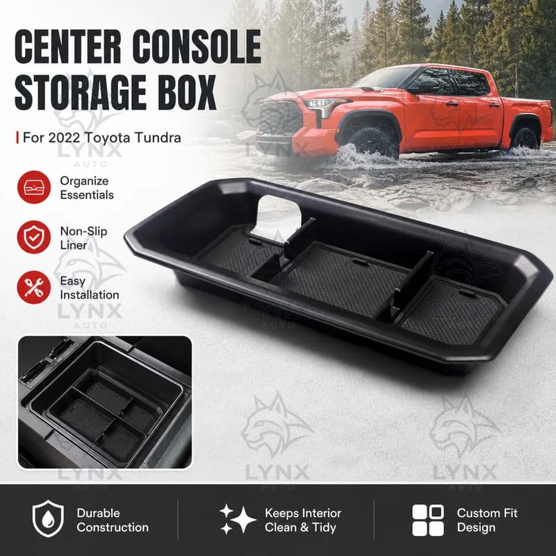 For 2022 Toyota Tundra Center Console Dashboard Storage Box Organizer Car Accessories Upgrade Parts Compatible