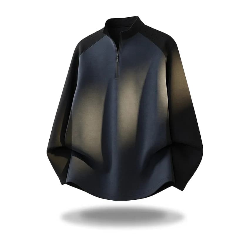 Men's Outdoor Sport Long-Sleeved T-Shirt Spring-Autumn 2026 New Style Hiking Half-Zip Stand-Up Collar Top