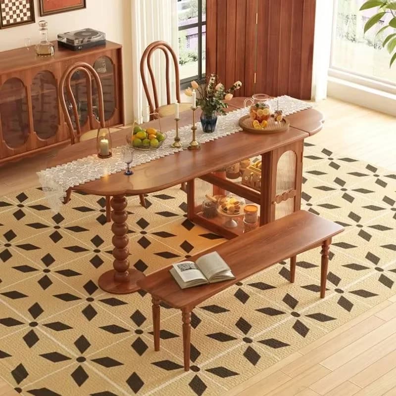 Storage Unique Dining Table Kitchen Luxury Nordic Extendable Foldable Tables Chairs Set Island Modern Mesas De Jantar Furniture