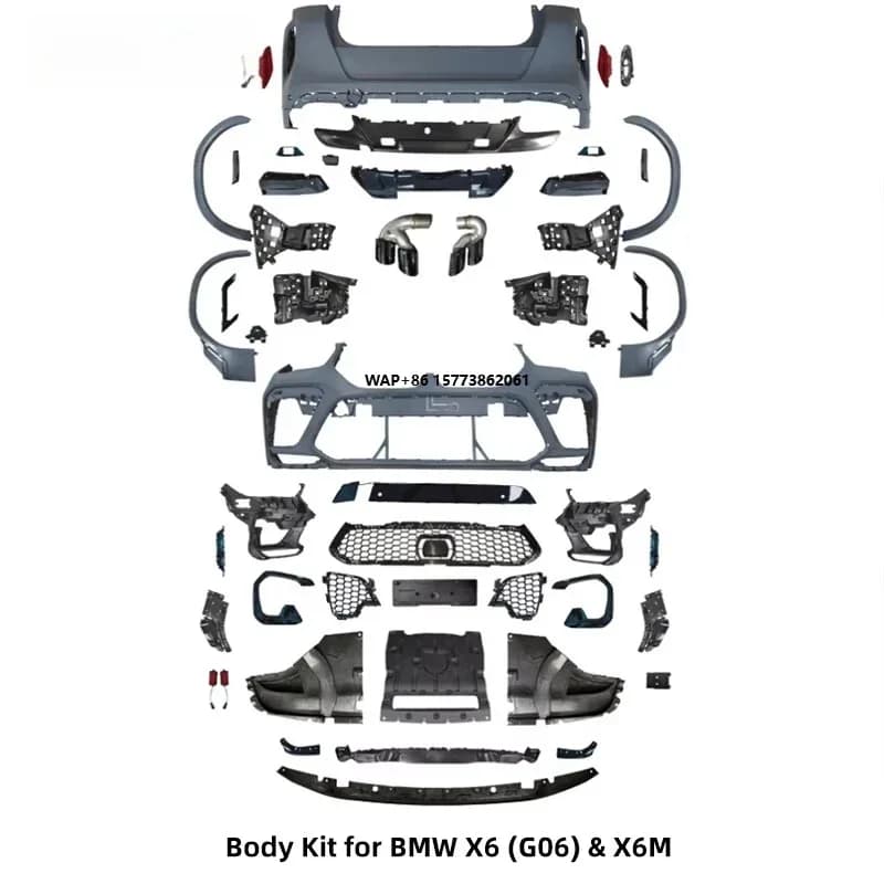Body Kit Suitable for 19-22  X6G06 Pre Modified X6M Front Bumper, Rear Four Outlet Tailpipe, Double Track Grille Modification
