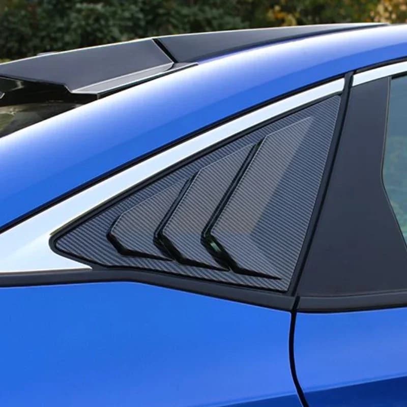 For Honda Civic 2022-2025 ABS Carbon Fiber Car Rear Window Triangle Deflector Cover Trim Sticker Car Accessories