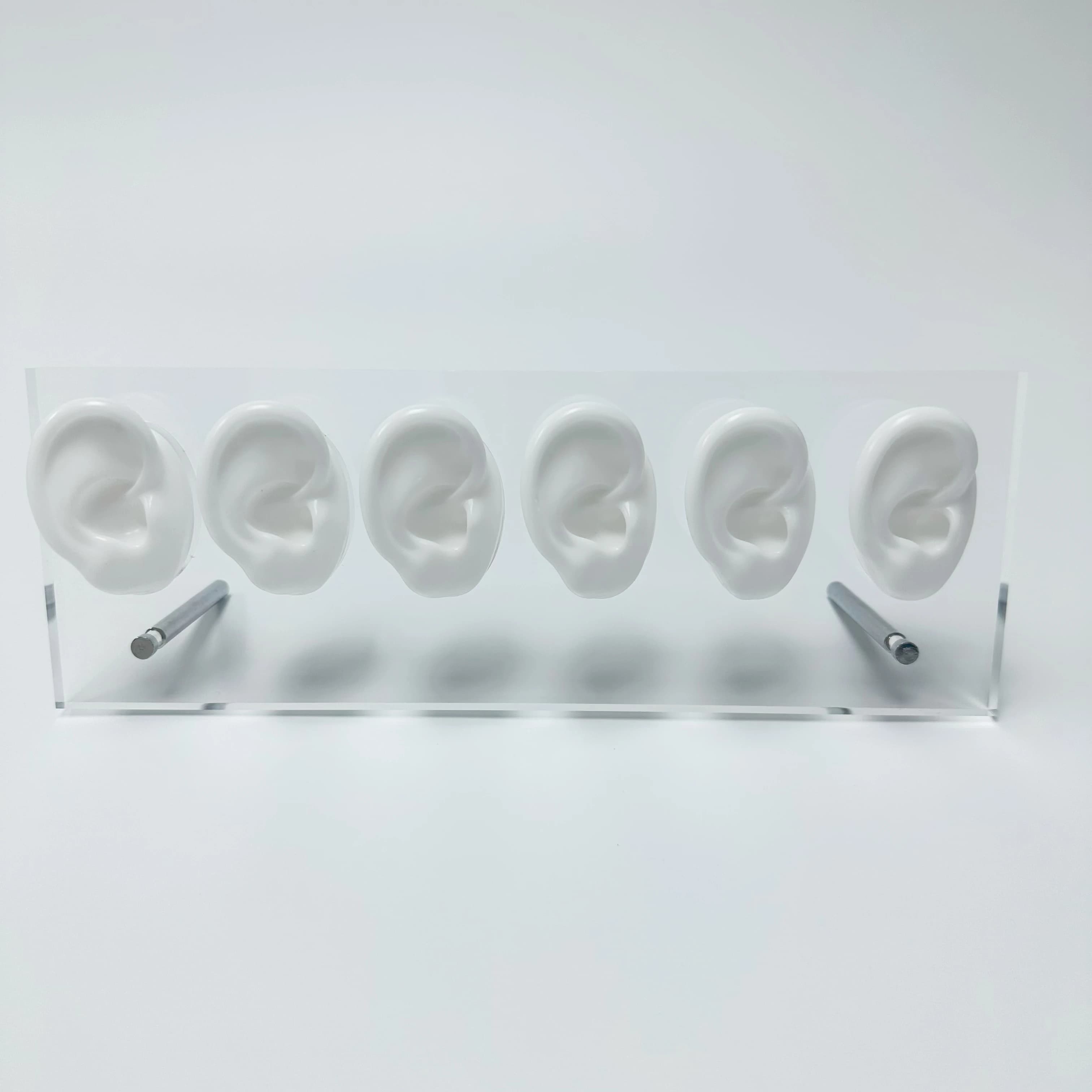 Six-ear display stand, silicone ear type for jewelry piercing display