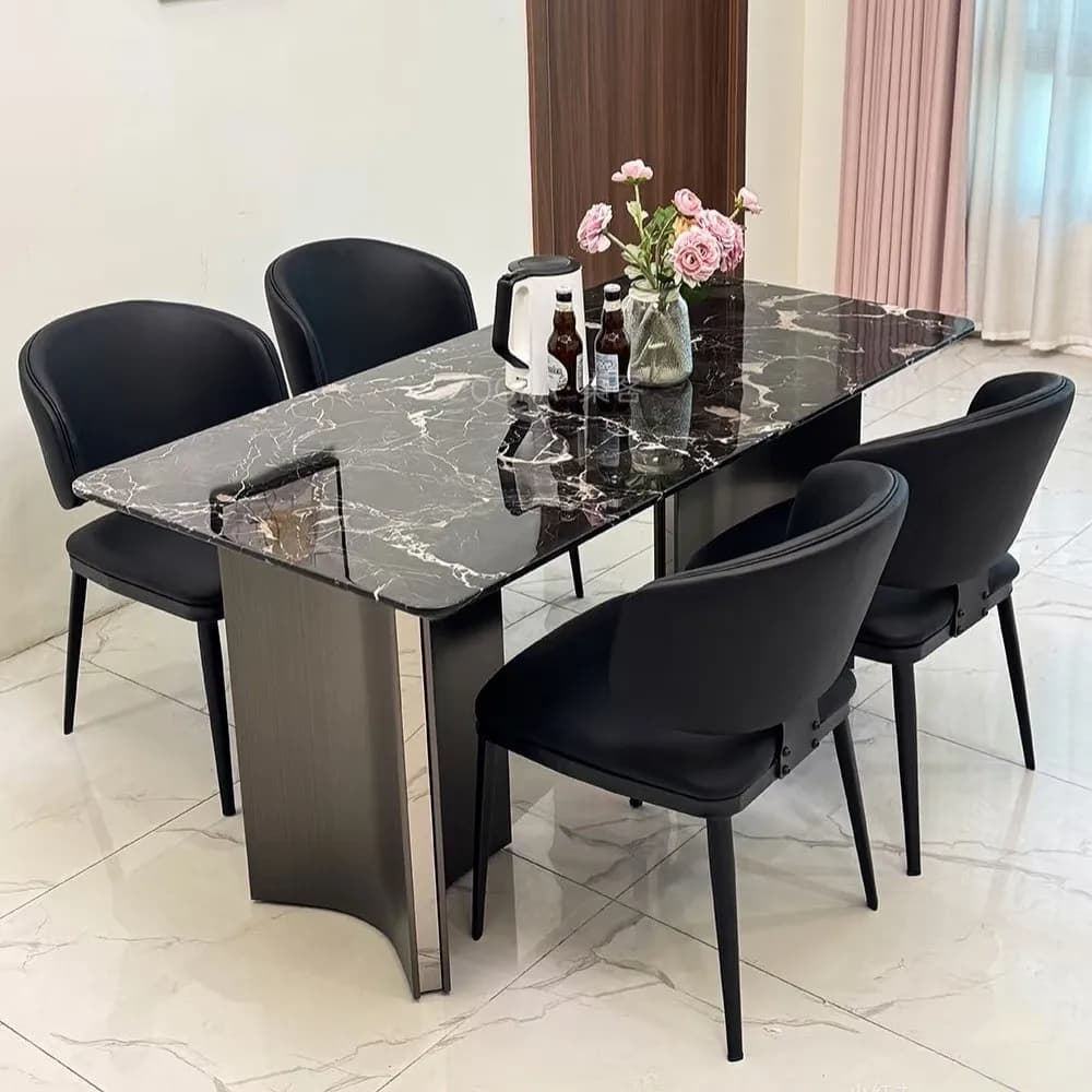 YJQ Italian minimalist rectangular natural luxury stone dining table light luxury restaurant high-end simple  dining table