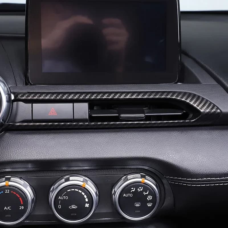 For Mazda MX-5 2016-2024 ABS carbon fiber car center control air outlet decorative frame sticker car interior accessories