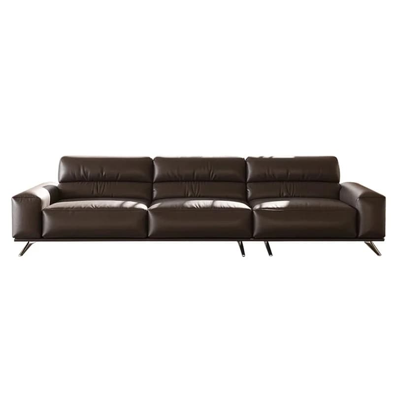 LMM minimalist leather sofa straight row high foot small apartment modern living room high back sofa
