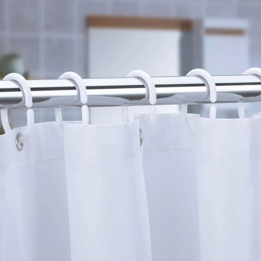 12Pcs Shower Curtain Hook Universal Bathroom Shower Rod C-shaped Ring Hanger Holder Gazebo Mosquito Bathroom Curtain Accessories