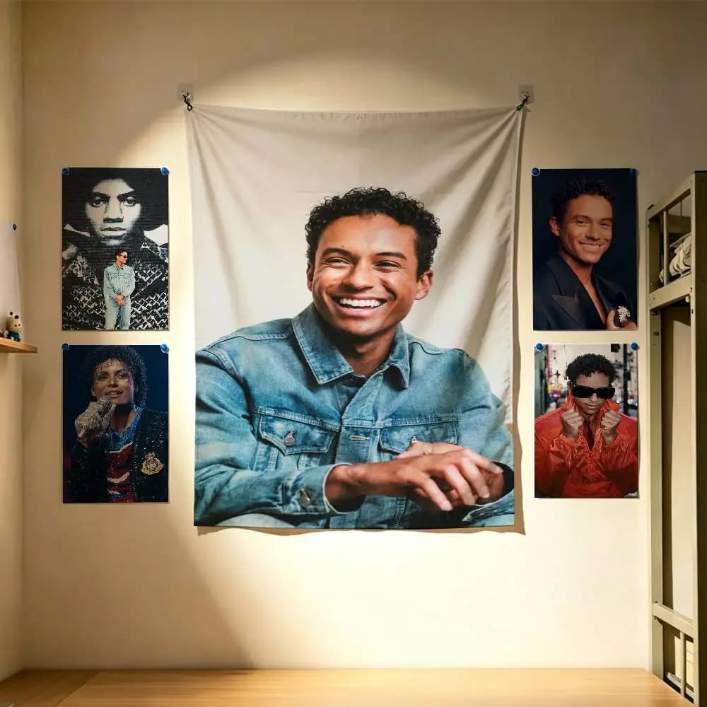 Actor Jaafar Jackson  Flags Wall Hanging Background Art Banner for Bedroom Home Outdoor Decor
