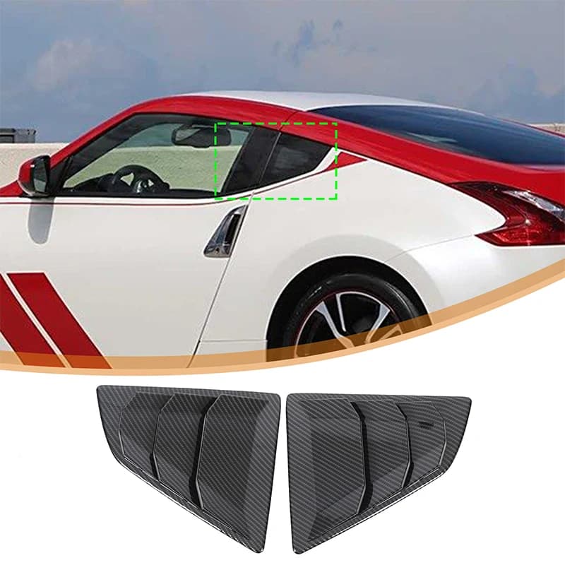 Rear Window Air Vent Louver Trim Sticker Rear Quarter Window Deflector Car Accessories For Nissan 370Z Fairlady Z Z34 2009-2020