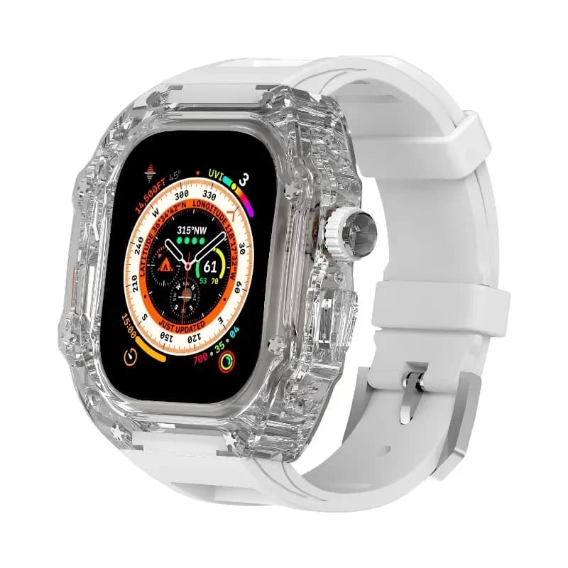 Applicable to  Watch 49mm transparent case fluororubber strap iwath45