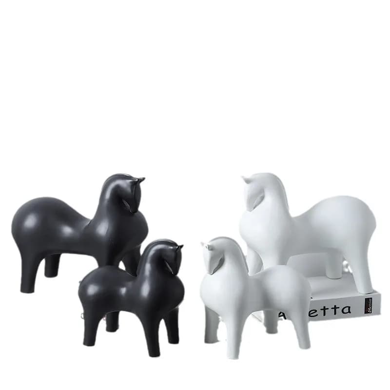 Modern new Chinese style Jingji style ceramic war horse rich horse small fat horse ornaments home model room hotel decorations