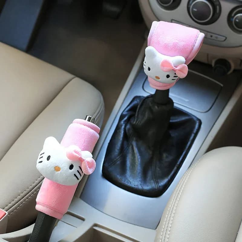 Creative Cartoon Hellokitty General Car Seat Belt Shoulder Protector Handbrake Gear Lever Cover Car Interior Decoration