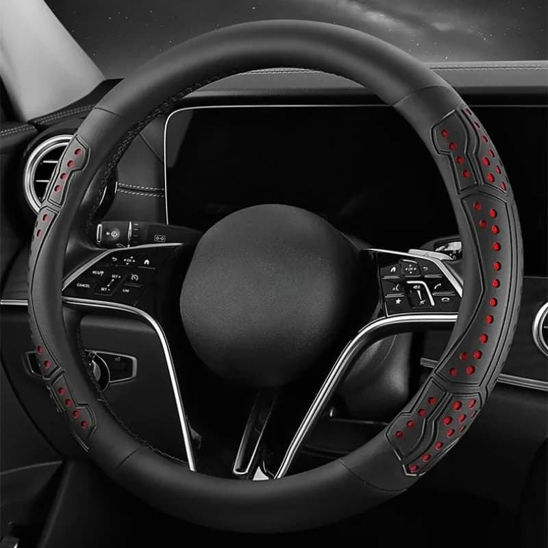 Nappa Leather Steering Wheel Cover Non Slip Universal Car Steering Wheel Cover Car Interior Accessories O/D Type Steering Covers