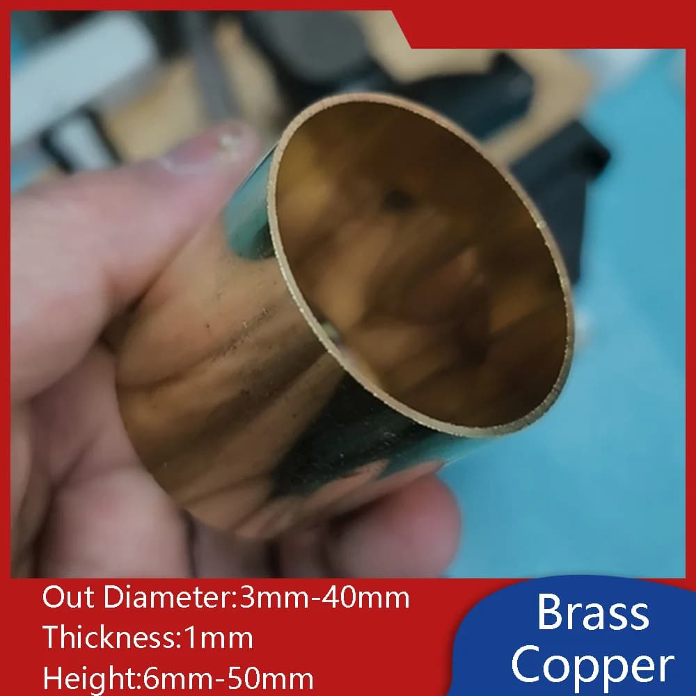 Copper / Brass Bushing Round Sleeve Short Tube Thermal Conductivity Tubing Conductive Flat Circular Ring Metal Rings for DIY