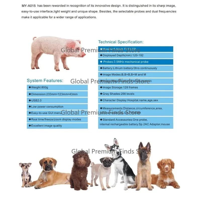 Multi-frequency Linear Rectal Probe MY-A015 | Portable Veterinary Scanner