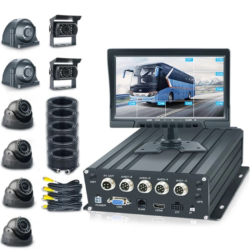 School Bus Truck Support 2TB 1080P DVR Camera System 8CH Ai Mdvr With 10.1 Inch Cctv 4ch Mdvr Monitor Mobile Car 4g Gps Mdvr