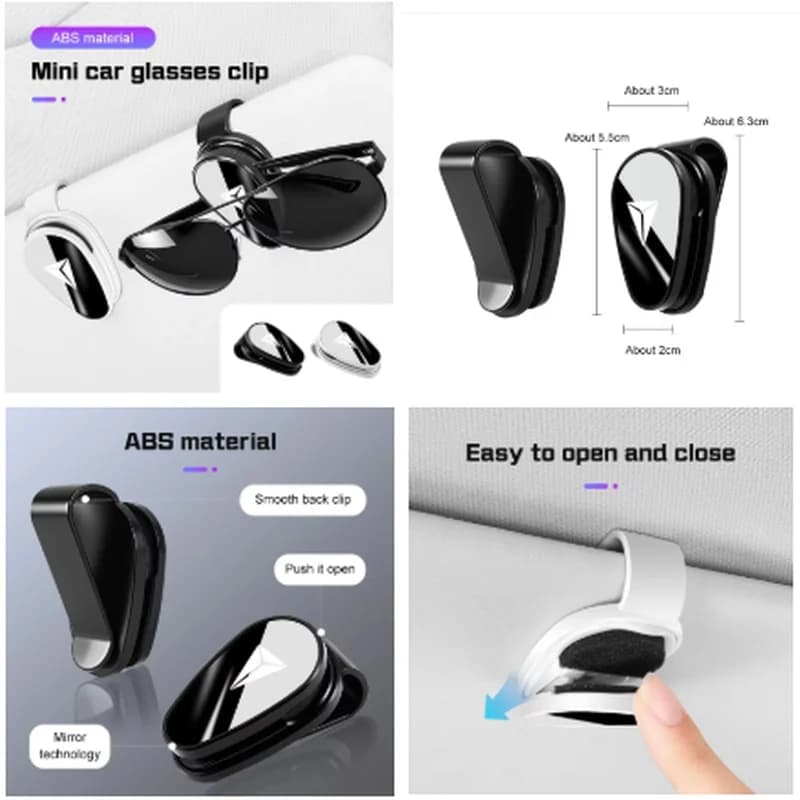 2026 New Universal Car Sun Visor Glasses Clip Card Ticket Holder ABS Sunglasses Storage Box Auto Interior Accessories For Changa