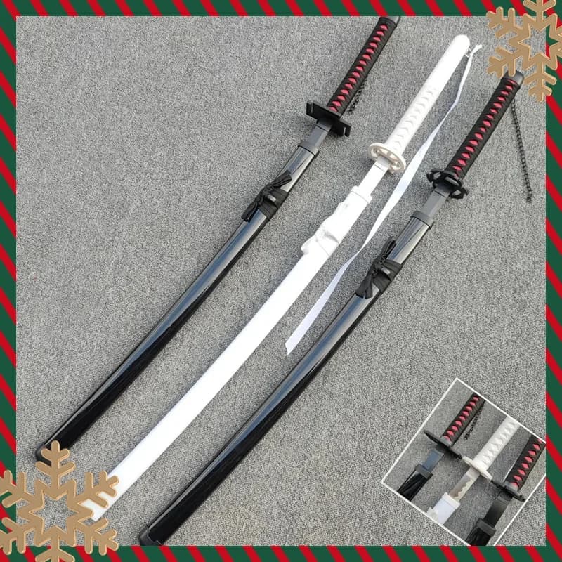 104cm Bleach Kuchiki Rukia Katana Sword Anime Ichigo Cosplay Prop Wooden Ninja Knife Real Size Japanese Katana Samurai Sabre Toy