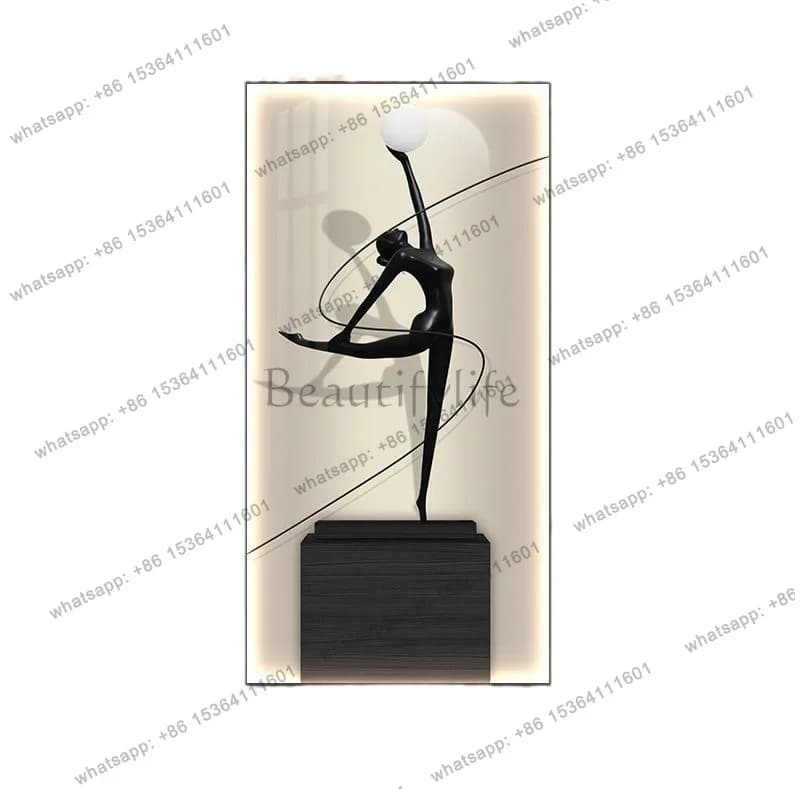 Simple modern entrance decorative painting abstract figure  corridor corridor hanging painting vertical plate can shine
