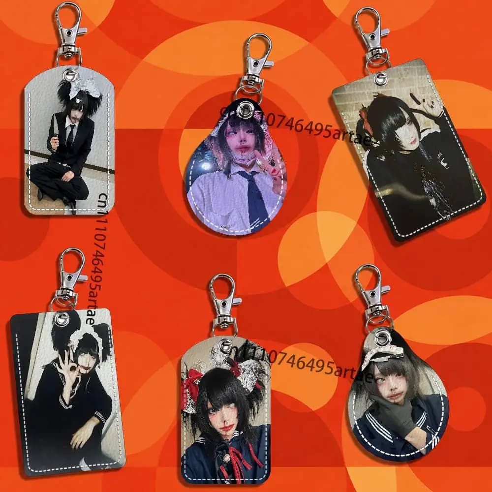 S-Senketsuakochan Laser Film Card Keychain Fashion Pendant Bag ID Door Card Case Bus Card Cute Adult Scratch Resistant