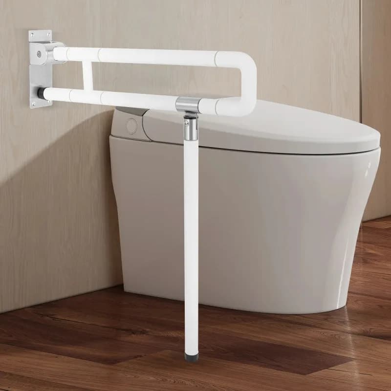 27.56" Tub Handrail – Foldable, Antibacterial ABS, Stainless Steel, 220 lbs Weight Capacity, Noctilucent Rings for Easy Night