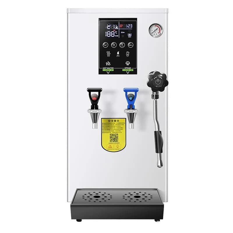 commercial automatic double boiler hot and cold steam boiling water integrated milk frother machine