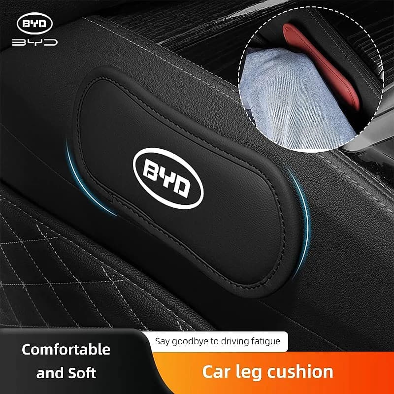 PU Leather Car Leg Knee Support Cushion For BYD Atto 3 Seal Dolphin Han Tang Song Yuan Soft Hand Arm Rest Interior Accessory