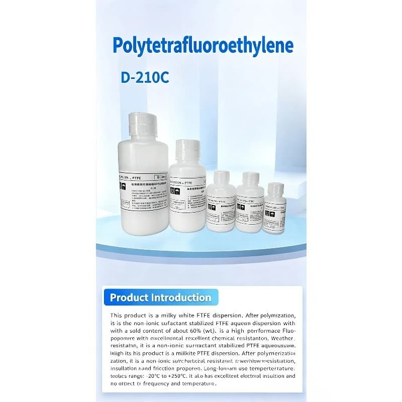 PTFE Emulsion D210C Polytetrafluoroethylene Dispersion, 50-500g Battery Special Binder for Battery Lab Accessories