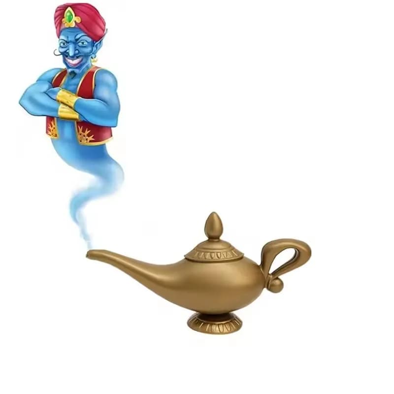 Single Unit Classic Fairy Tale Aladdin Magic Lamp Delicate Engraved Craft Festival Performance Cosplay Props Mystical Romantic