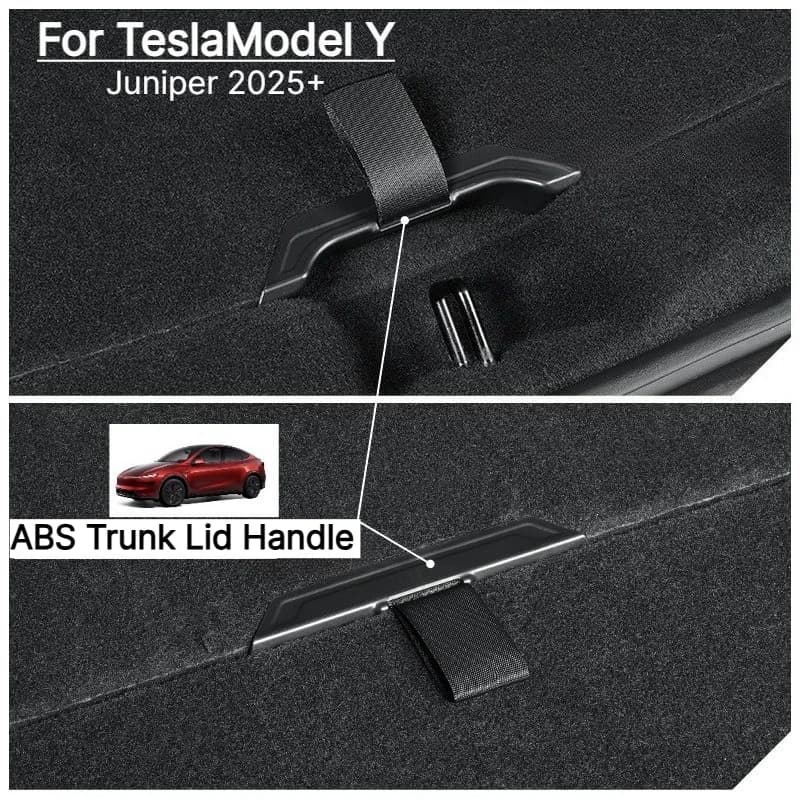 ABS Trunk Lid Handle Spare Box Cover Plate Auxiliary Puller 2PCS For Tesla Model Y Juniper 2025‑2026 Car Interior Accessories