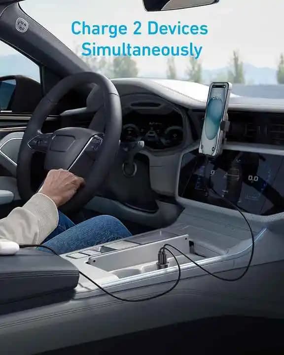 Anker 30W USB C Car Charger with 2-Port Car Charger Type-C Car Adapter with Power IQ 3.0 for iPhone Series