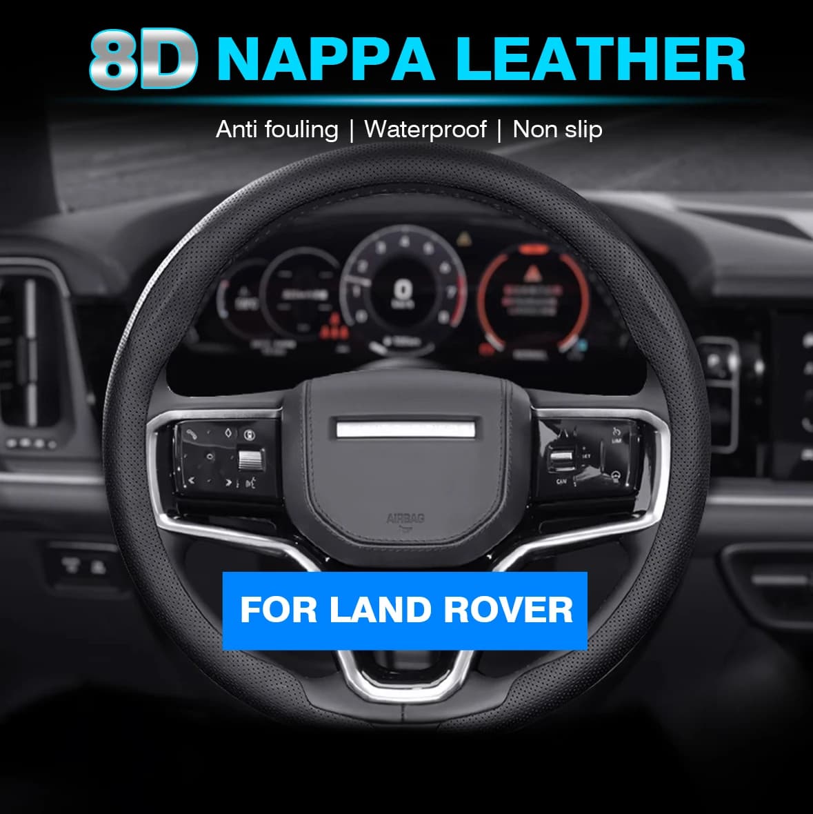 Nappa leather Car Steering Wheel Cover For Land Rover Range Rover Sport Discovery 3 4 Evoque Velar Freelander SVR Defender 110