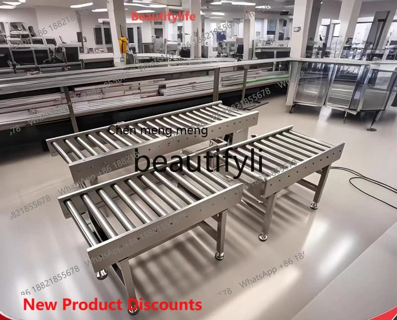 cn8350 ss Non-Powered Roller Conveyor Galvanized Assembly Line Power Stainless Steel   Conveyor Belt Roller Floor  Line