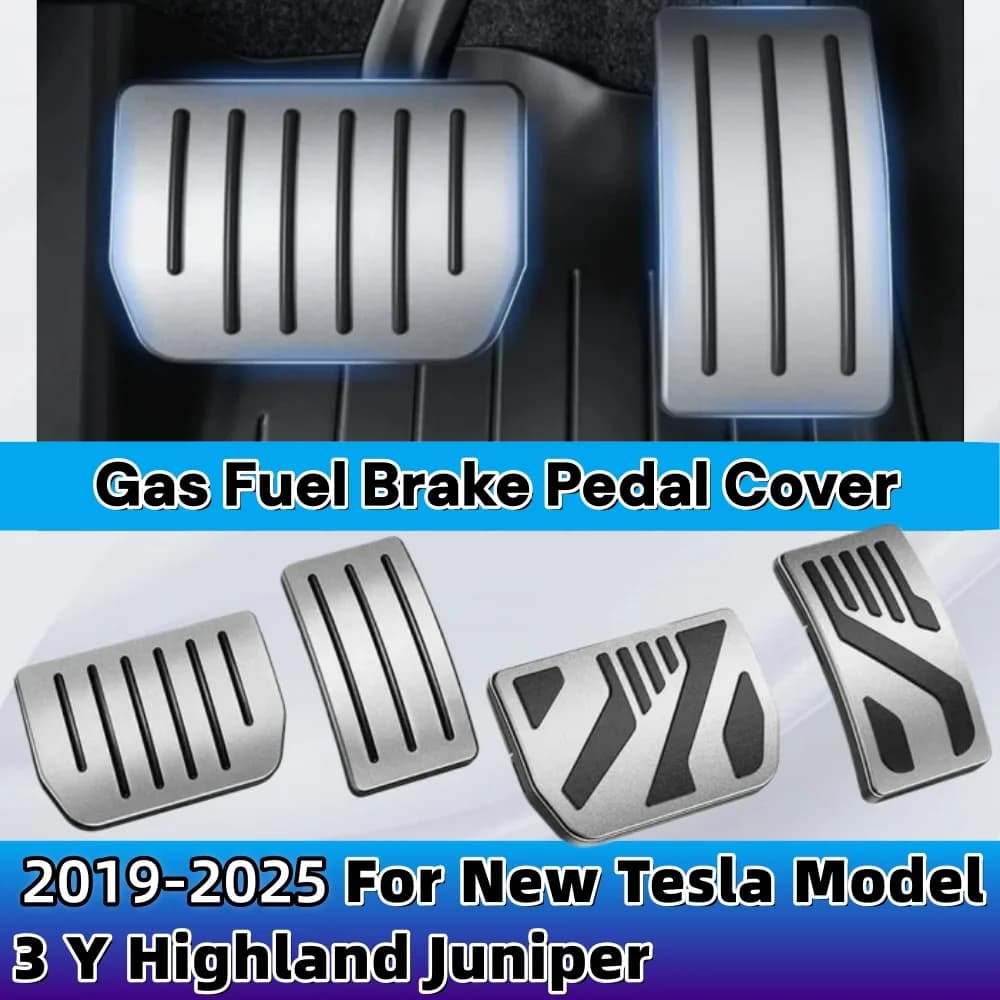 Foot Pedals Snap-fit Install Alloy Gas Fuel Brake Pedal Cover YZ For New Tesla Model 3 Y Highland Juniper 2019-2025 Accessory