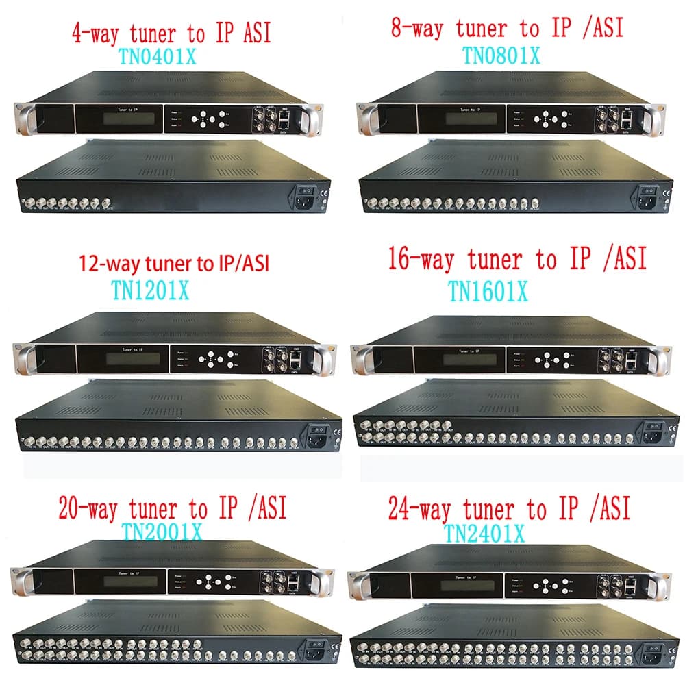 Digital IP Satellite Receiver   to IP DVB Gateway for Systems with 24-Channel Tuner UDP/RTP Protocol Web NMS Management