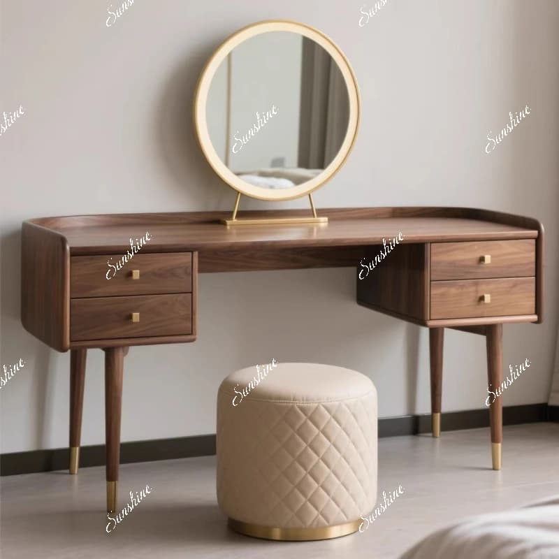 Song-style aesthetics, dressing table solid wood bedroom modern simple light luxury dressing table
