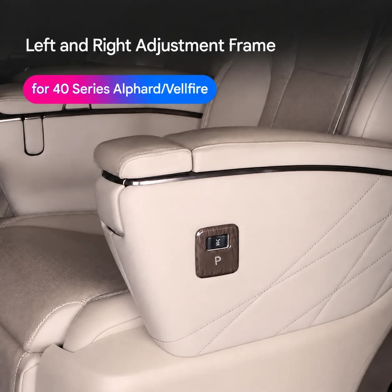 Car Second Row Seat Control Frames for Toyota Alphard Vellfire 40 Series High Trim Outer Side ABS Interior Accessories