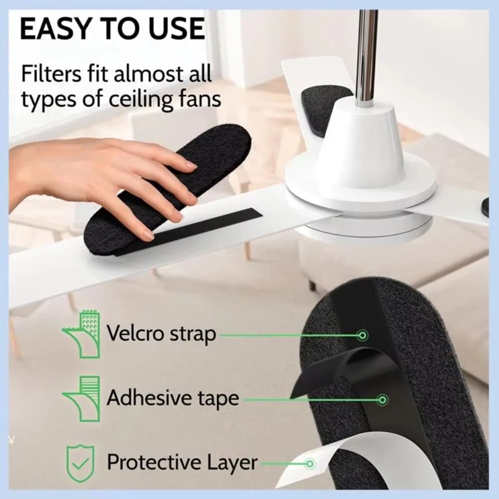 EAS-Ceiling Fan Filters For Blas 6-Pack Set Air Filters With Activated Charcoal Odor Eliminator & Air Purifiers Easy To Use