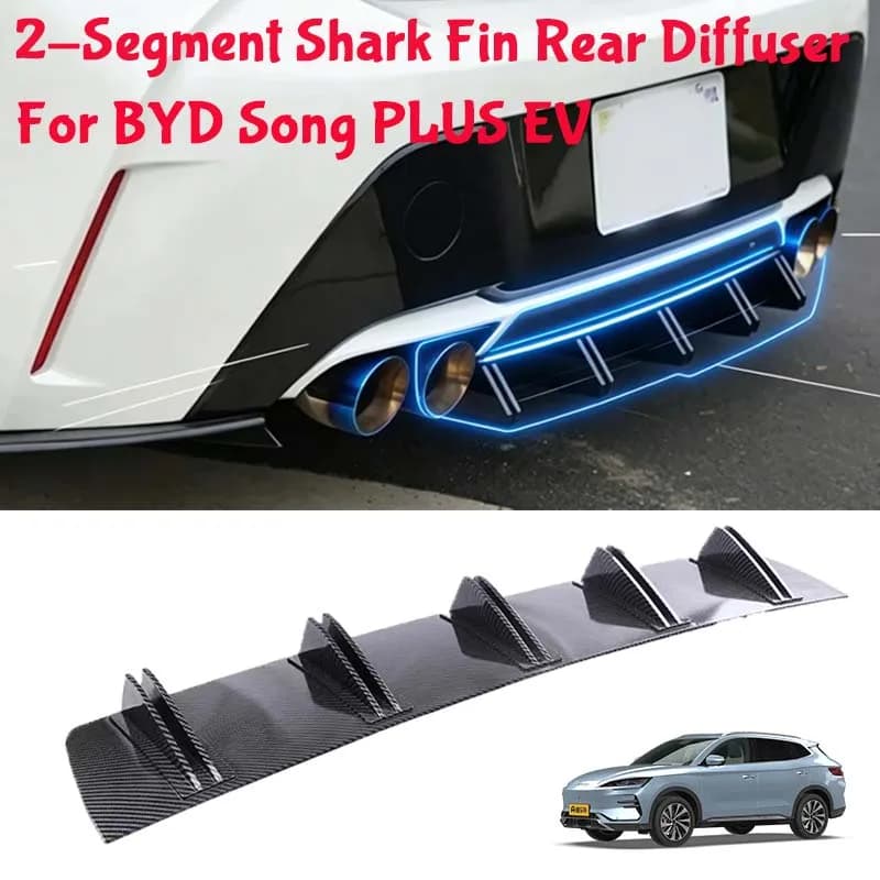 For BYD Song PLUS EV Shark Fin Rear Diffuser Split Chassis Spoiler Auto Aerodynamic Parts Aerodynamic Modification