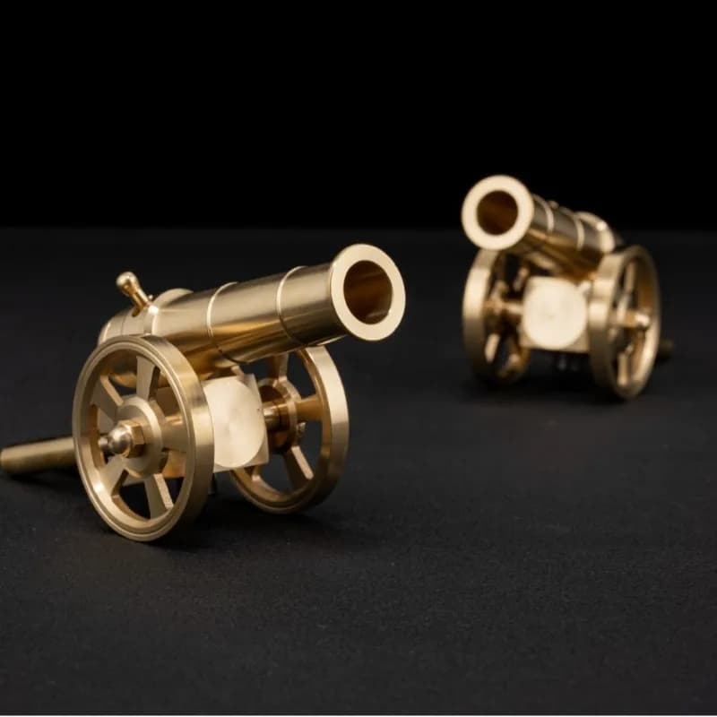 14cm Metal Cannon Ornament, Exquisite Brass Material, Suitable for Home, Office, Desktop, Etc
