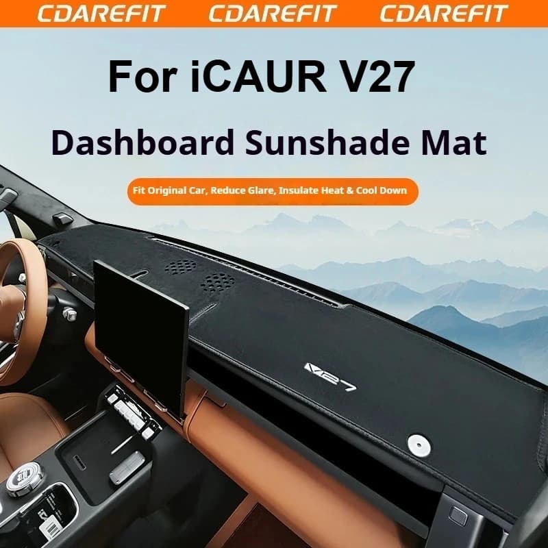 For Chery iCAUR V27 Dedicated Car Central Control Dashboard Light-blocking Pad Flannel Sun Protection Heat Insulation Accessory