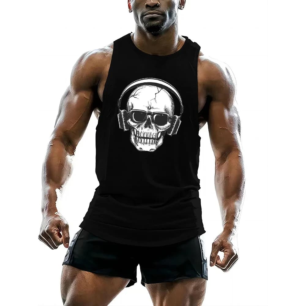 3D Men's Gym Fitness Sleeveless Vest, Summer Outdoor Enthusiast for Sports, Men's Casual Running Short-Sleeved Shirt Vest, Retro