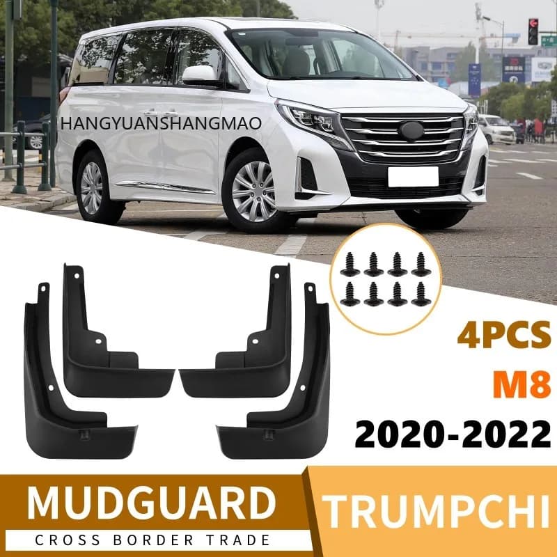 FOR GAC Trumpchi M8 2020-2022 Mud Flaps Splash Guards Car Accessories Black ABS Set of 4 Pieces For Fender Mudguard