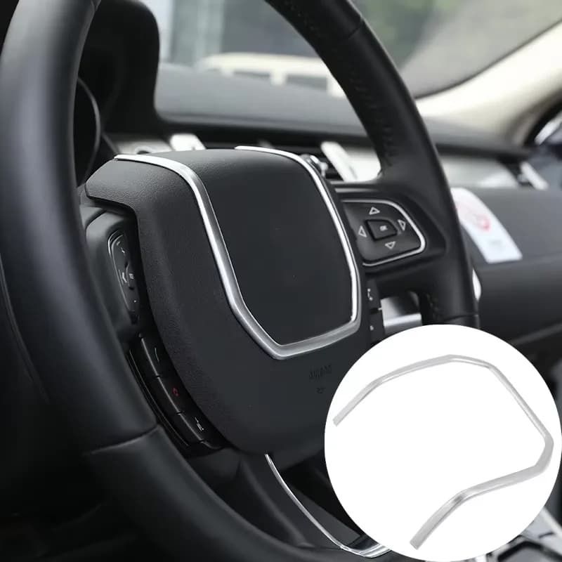 1Pcs ABS silver For Land Rover Range Rover Evoque 2012-2018 car steering wheel trim strip sticker car protection accessories