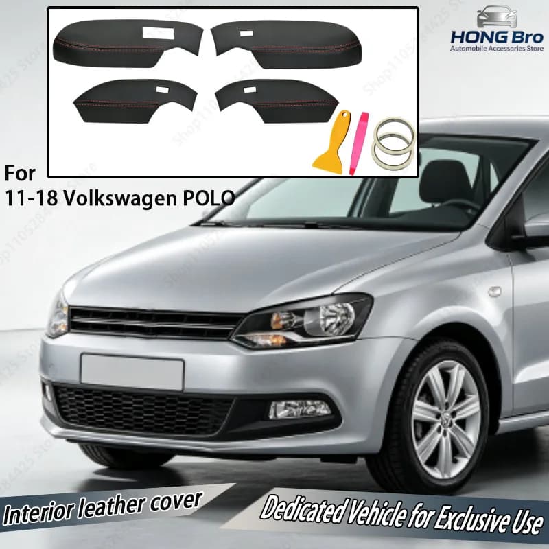 Suitable for 11-18 Volkswagen POLO Door Armrest Leather Cover Microfiber Leather Durable Car Interior Supplies