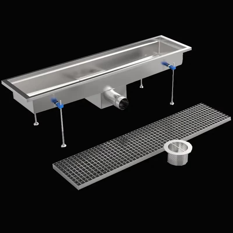 for Custom Designed Heavy Duty Commercial Stainless Steel Trench Floor Drain with Large Outlet for Industrial Drainage System