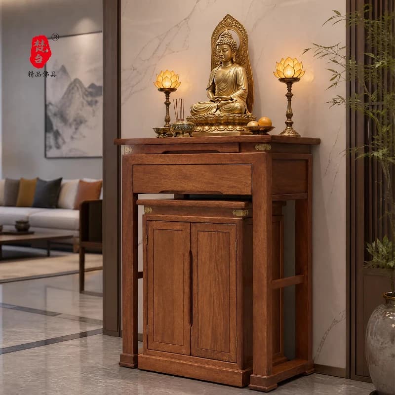 fg-a Table incense table Home living room  Fotai incense Modern simple solid wood tribute  New Chinese table cabinet