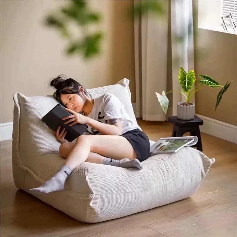 Lazy Person Sofa Bedroom Balcony Caterpillar Sofa Chair Influencer Small Sofa Lying Single Tatami Leisure Sponge Sofa