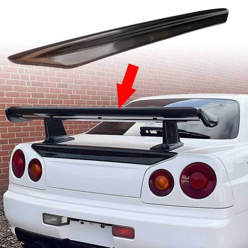 Rear Decklid Spoiler Tail Wing For Nissan Skyline R34 GTR GTT 1999‑2002 Coupe Mod Automobiles Accessories Exterior Parts Body